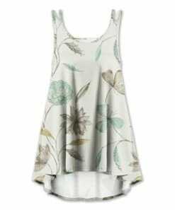 Wholesale 🎁 UDEAR Cream Floral Double-Strap Hi-Low Tank - 👩 Women ✔️