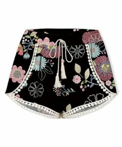 Budget 🛒 UDEAR Blue & Pink Floral Tassel-Tie Crochet-Trim Shorts - Plus 👏