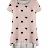 Cheapest ⌛ UDEAR Pink & Black Heart Short-Sleeve Hi-Low Tunic - 👩 Women 🧨