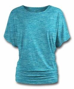 Best Pirce 😀 UDEAR Heather Blue-Green Dolman Top - 👩 Women 🔥