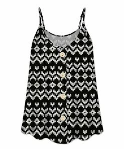 Outlet ๐ UDEAR Black & White Abstract Scoop-Neck Button-Front Tank - Plus ๐งจ