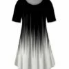 Outlet 🎁 UDEAR Black & White Abstract Ombré Swing Tunic - 👩 Women & Plus 🧨