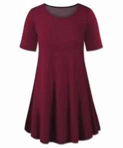 Cheap 👏 UDEAR Burgundy Swing Tunic - 👩 Women & Plus ⭐