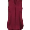 Discount ⌛ UDEAR Burgundy Sleeveless Notch Neck Top - Plus 👍