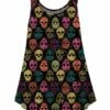 Promo 🔔 UDEAR Black & Pink Skull Scoop Neck Swing Tank - 👩 Women 😉