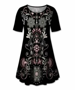 Best reviews of ๐คฉ UDEAR Black & Pink Floral Abstract Swing Tunic - ๐ฉ Women ๐