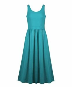 Promo 🌟 UDEAR Lake Blue Sleeveless A-Line Maxi 👗 Dress - Plus 💯