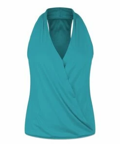 Top 10 🎉 UDEAR Lake Blue Surplice Halter Top - Plus 🔥