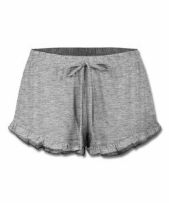 Budget 😍 UDEAR Light Gray Drawstring Ruffle-Hem Shorts - 👩 Women 🥰