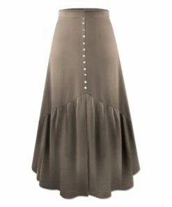 Brand new ๐ฅฐ UDEAR Light Coffee Button-Accent Center Front-Slit Maxi ๐ Skirt - ๐ฉ Women ๐