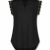 Wholesale 🎉 UDEAR Black V-Neck Lace-Trim Sleeveless Top - 👩 Women & Plus ✨