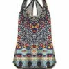 Deals 👏 UDEAR Blue & Yellow Floral Arabesque Twist-Back Tank - 👩 Women 💯