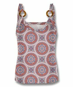 Best Pirce ❤️ UDEAR Pink & Blue Arabesque Ring-Detail Tank - 👩 Women 🤩