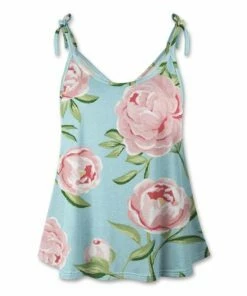 Outlet 🛒 UDEAR Light Blue & Pink Floral Tie-Strap Tank - 👩 Women ✨