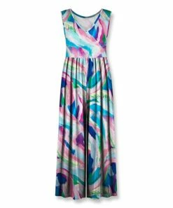 Best reviews of ✨ UDEAR Pink Multicolor Abstract V-Neck Sleeveless Palazzo Jumpsuit - Plus 🎉