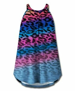 Brand new ⭐ UDEAR Fuchsia & Blue Ombré Leopard Swing Tank - 👩 Women 🔥