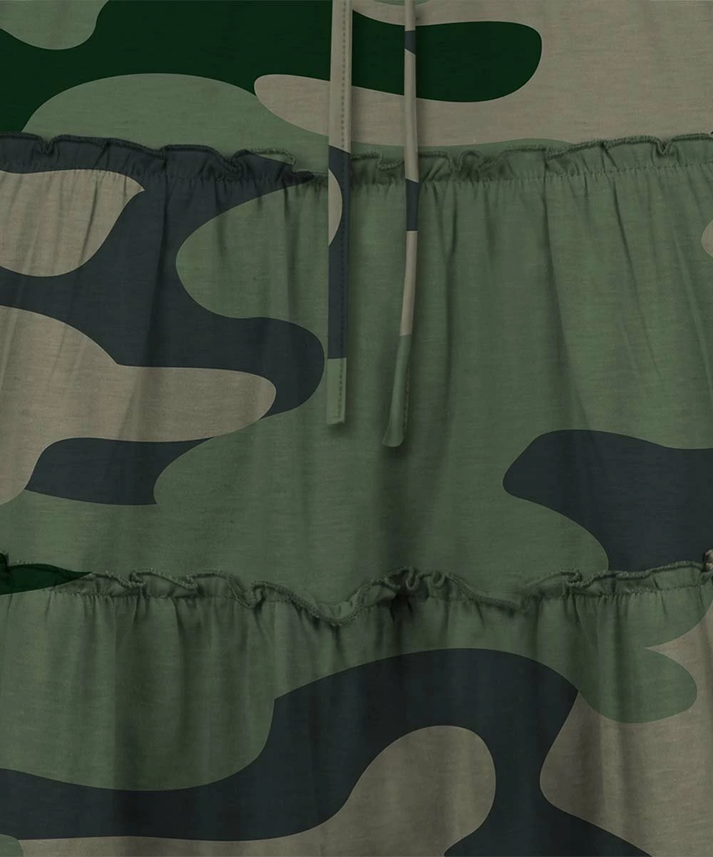 Top 10 ๐ UDEAR Green Camouflage Tiered A-Line ๐ Skirt - ๐ฉ Women ๐ - Image 3