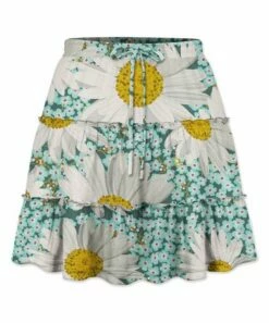 Wholesale 🥰 UDEAR Blue & White Floral Tiered A-Line 👗 Skirt - 👩 Women 🌟