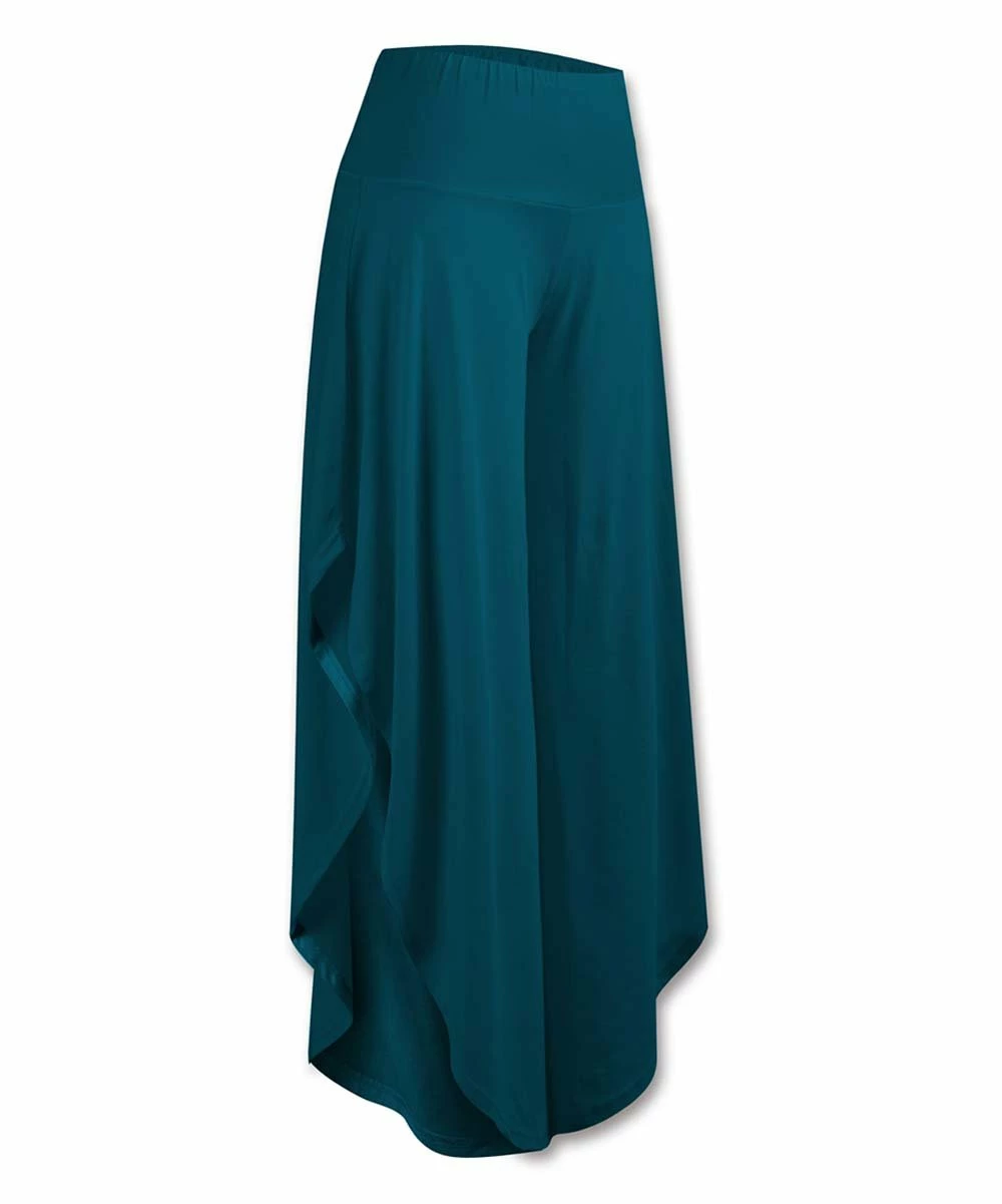 Best deal 🔔 UDEAR Dark Teal Side-Slit Palazzo Pants - 👩 Women 😉
