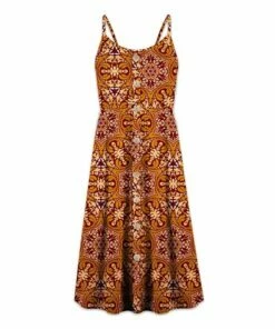 Promo ⭐ UDEAR Rust Multicolor Abstract Button-Front Sleeveless 👗 Dress - Plus 💯