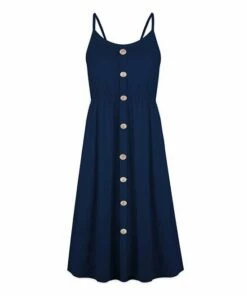 Buy ๐ UDEAR Navy Button-Front Sleeveless ๐ Dress - Plus ๐