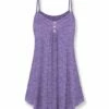 Buy ⌛ UDEAR Light Heather Purple Button-Accent Sleeveless Tunic - 👩 Women 💯