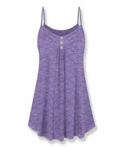 Buy โ UDEAR Light Heather Purple Button-Accent Sleeveless Tunic - ๐ฉ Women ๐ฏ