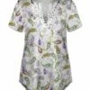 Outlet 🎁 UDEAR Purple & White Paisley Lace-Accent Short-Sleeve Top - 👩 Women ⭐