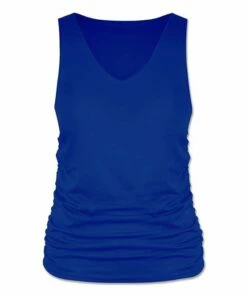 Brand new 😍 UDEAR Sapphire Blue V-Neck Ruched Tank - 👩 Women ⭐