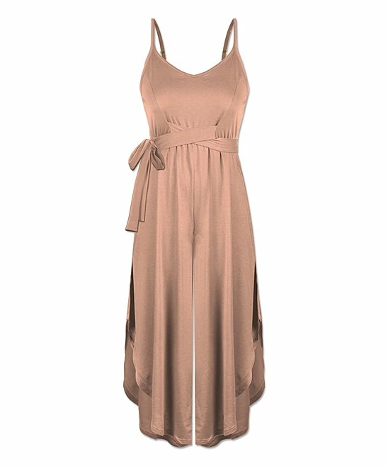 Best deal โญ UDEAR Orange-Pink Side-Slit Palazzo Tie-Waist Jumpsuit - ๐ฉ Women ๐