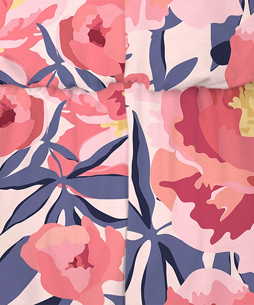 Best Pirce ⌛ UDEAR Pink & Green Floral High-Neck Sleeveless Romper - 👩 Women ⌛ - Image 3