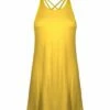 Best reviews of ⭐ UDEAR Yellow Crisscross-Back Sleeveless 👗 Dress - 👩 Women 🔥