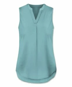 Cheapest 🔥 UDEAR Blue Green Notch Neck Sleeveless Top - Plus 😉