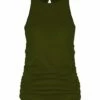 Hot Sale 💯 UDEAR Dark Army Green Ruched High-Neck Tank - 👩 Women 🎁
