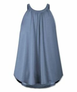 Outlet ❤️ UDEAR Blue Pleated Round-Neck Sleeveless Top - 👩 Women ✔️