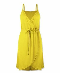 Wholesale 😀 UDEAR Medium-Yellow Sleeveless Wrap 👗 Dress - 👩 Women 🛒