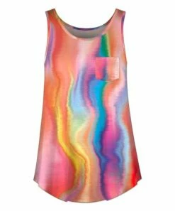 Cheapest 🎉 UDEAR Red & Orange Tie-Dye Pocket Tank - 👩 Women 🔔
