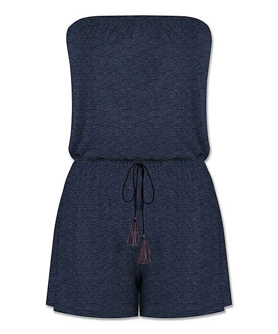 Brand new ๐ UDEAR Heather Navy Tassel Tie-Waist Strapless Romper - ๐ฉ Women ๐งจ