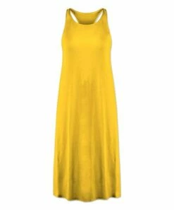 Cheap 🧨 UDEAR Yellow Racerback Midi 👗 Dress - Plus 🛒