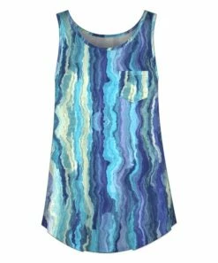 Hot Sale ๐ฅ UDEAR Blue & Green Tie-Dye Pocket Tank - ๐ฉ Women ๐งจ