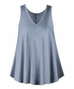 Hot Sale 🔔 UDEAR Gray-Blue V-Neck Swing Tank - 👩 Women ⭐