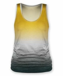 Top 10 🎉 UDEAR Yellow & Gray Ombré Ruched V-Neck Tank - 👩 Women ⌛