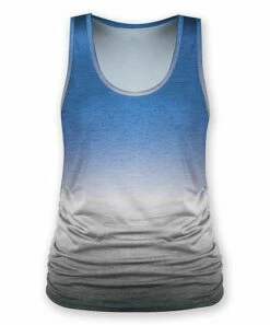 Outlet ๐ UDEAR Blue & Gray Ombrรฉ Ruched V-Neck Tank - ๐ฉ Women ๐