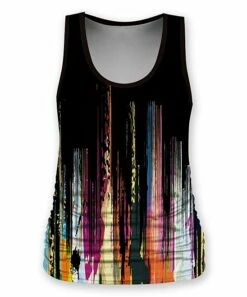 Best Pirce ✨ UDEAR Black & Orange Abstract Ruched Scoop-Neck Tank - 👩 Women 🛒