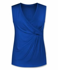 Wholesale 🎁 UDEAR Sapphire Blue Side-Gathered Sleeveless Top - Plus 🎉