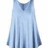 Cheapest 🥰 UDEAR Heather Light Blue V-Neck Swing Tank - 👩 Women 🎉
