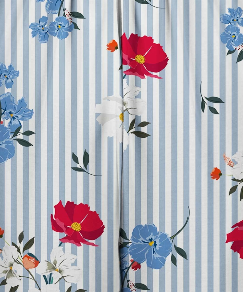 Brand new ๐ฅฐ UDEAR Blue & Fuchsia Floral Stripe Surplice Sleeveless Romper - ๐ฉ Women ๐ - Image 3