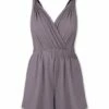 Outlet 🤩 UDEAR Gray-Purple Surplice Sleeveless Romper - Plus 🌟