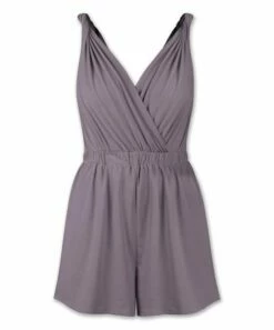 Outlet 🤩 UDEAR Gray-Purple Surplice Sleeveless Romper - Plus 🌟