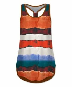 Best reviews of 👍 UDEAR Orange & Blue Tie-Dye Stripe Scoop Neck Racerback Tank - 👩 Women 😉